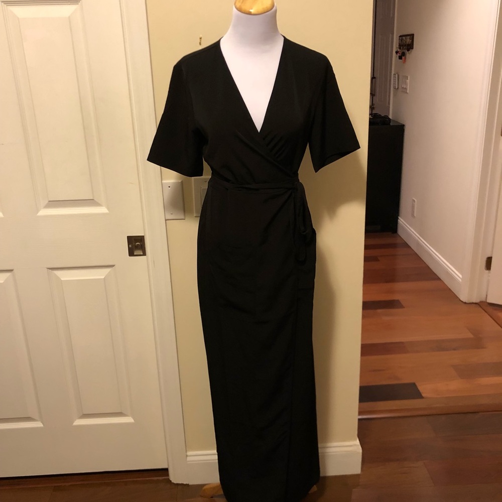 Black Maxi Wrap Dress. NWT.